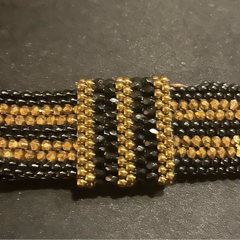 Black and Gold Beaded Bracelet